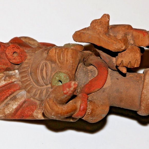 Vintage Mexicana / Mayan figure multi-color warrior figure cultural ethnic - Picture 8 of 10